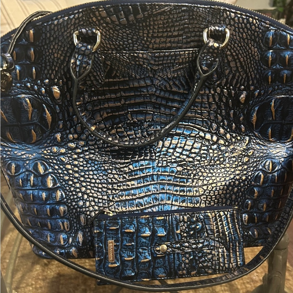 Brahmins purse large with  shoulder straps and wallet…blue